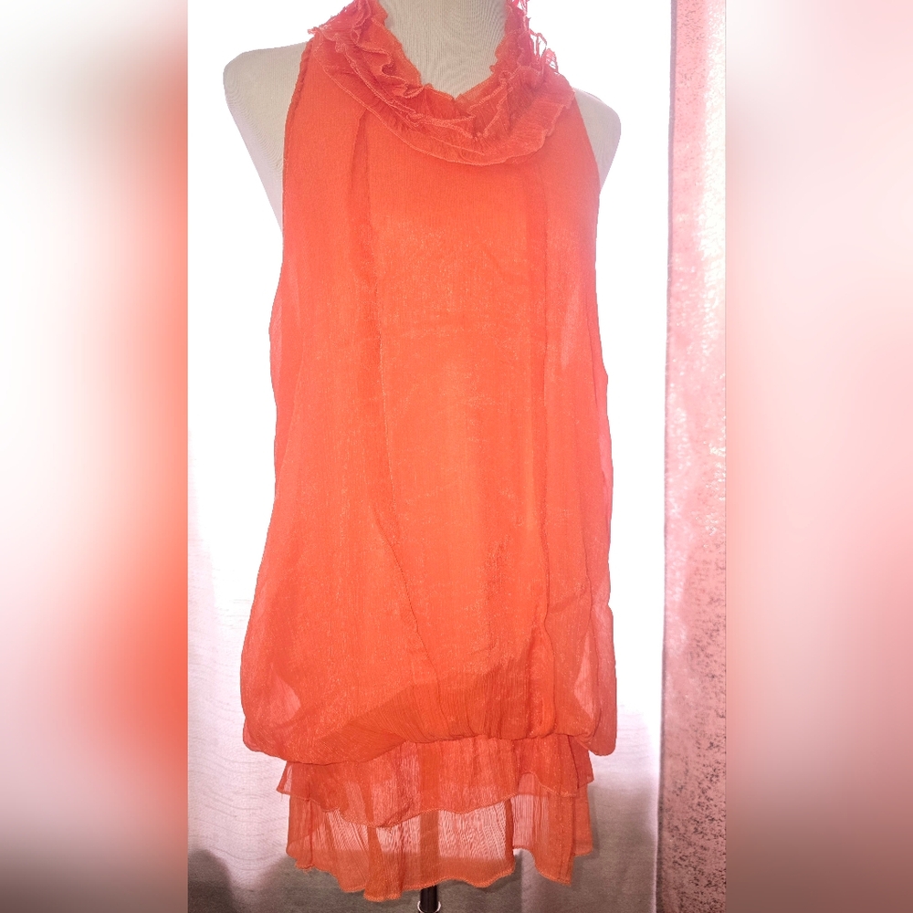 Vibrant Orange Sleeveless Top
